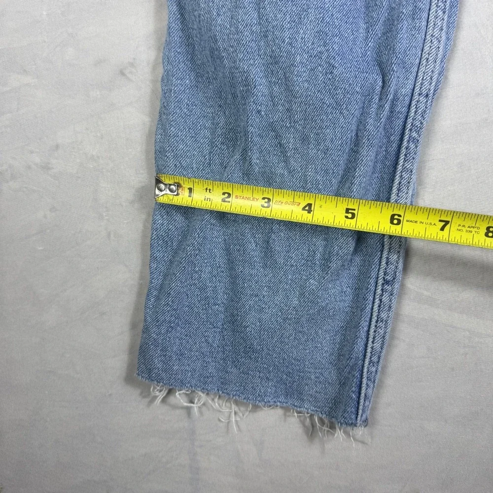 Vintage Hollister Womens Mom Jeans Blue Stretch Denim Raw Hem Ultra High-Rise 7L